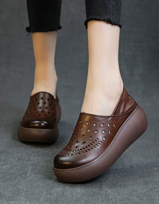 Summer Hollow Breathable Wide Toe Box Wedge Sandals