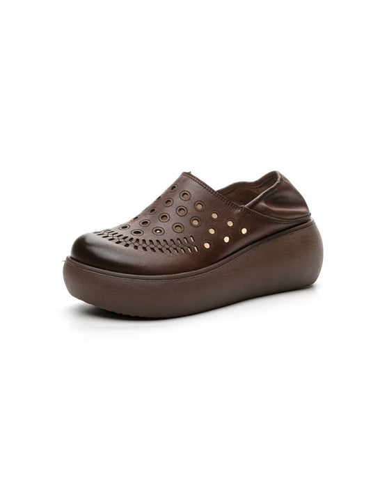 Summer Hollow Breathable Wide Toe Box Wedge Sandals