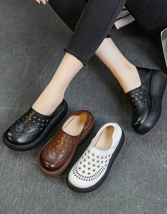 Summer Hollow Breathable Wide Toe Box Wedge Sandals