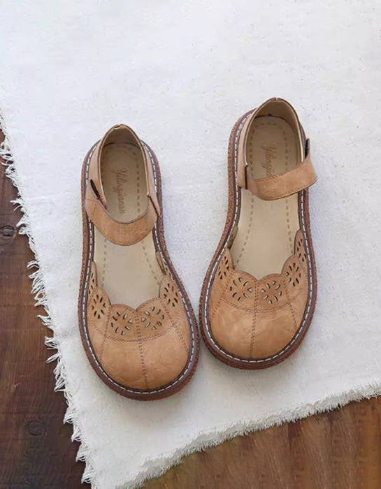 Summer Hollow Comfortable Platform Wide Toe Box Sandals