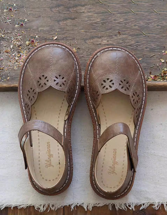 Summer Hollow Comfortable Platform Wide Toe Box Sandals