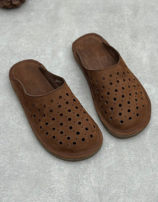 Obiono Summer Hollow Comfortable Soft Leather Mules July Shoes Collection 2026 79.00