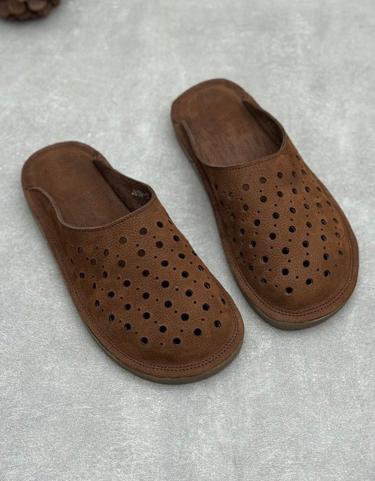 Obiono Summer Hollow Comfortable Soft Leather Mules July Shoes Collection 2026 79.00