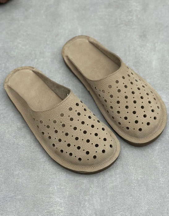 Obiono Summer Hollow Comfortable Soft Leather Mules July Shoes Collection 2026 79.00