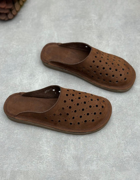 Obiono Summer Hollow Comfortable Soft Leather Mules July Shoes Collection 2026 79.00
