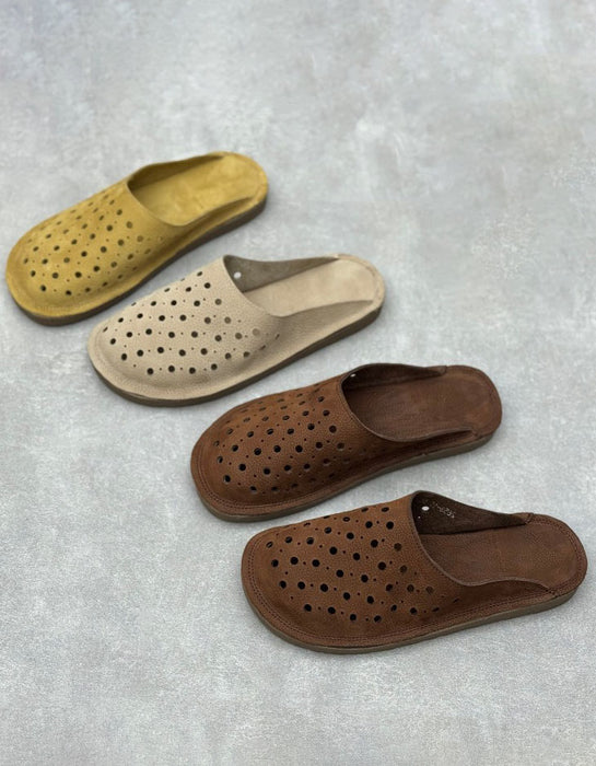 Obiono Summer Hollow Comfortable Soft Leather Mules July Shoes Collection 2026 79.00