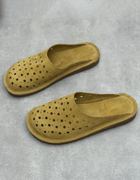 Obiono Summer Hollow Comfortable Soft Leather Mules July Shoes Collection 2026 79.00