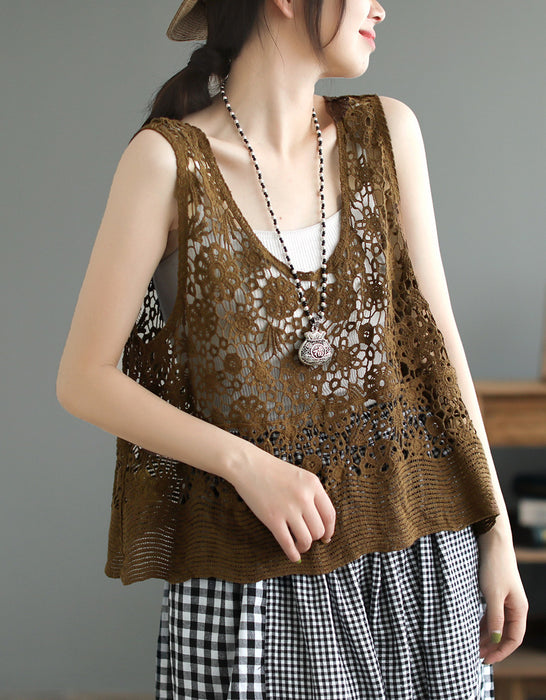 Summer Hollow Lace Vest Pullover for Women