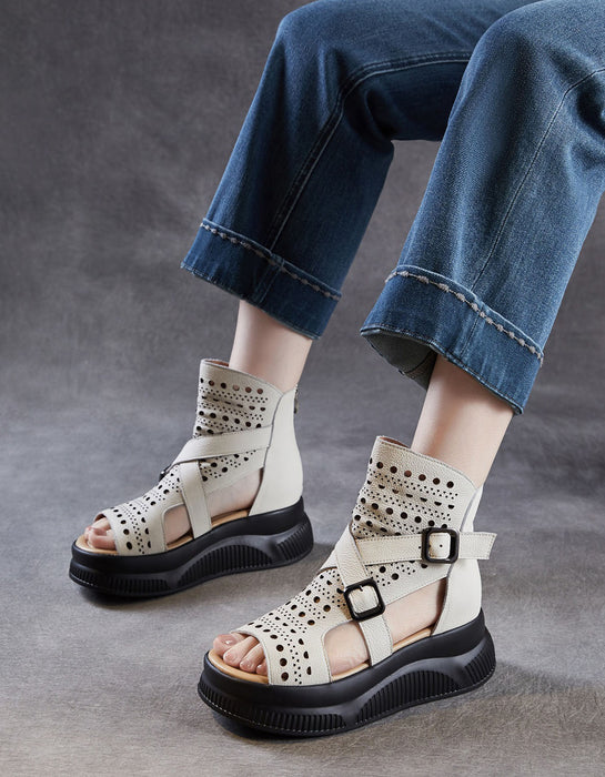 Summer Hollow Open Toe Platform Sandals Boots June Shoes Collection 2026 89.99