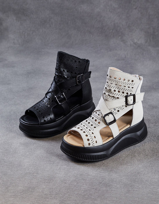 Summer Hollow Open Toe Platform Sandals Boots June Shoes Collection 2026 89.99