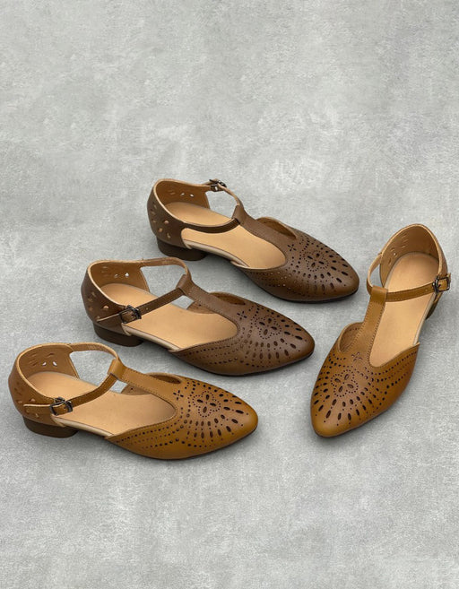 Summer Hollow Pointed Toe Vintage T-strap Mary Janes Sandals May Shoes Collection 2026 81.00