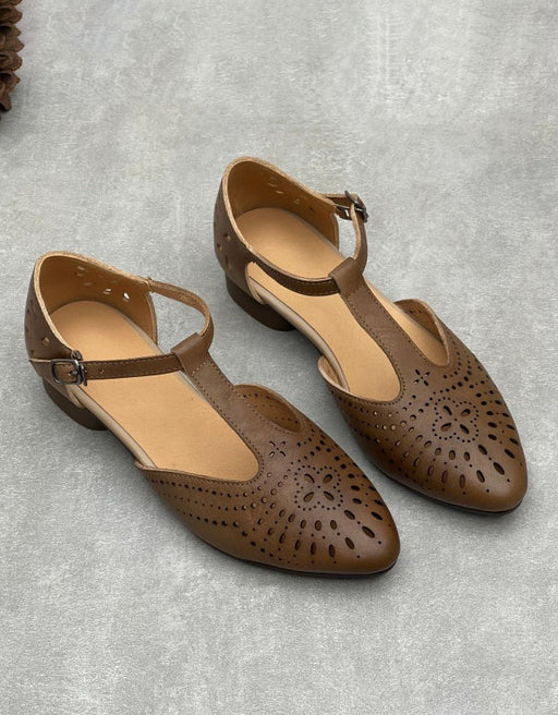 Summer Hollow Pointed Toe Vintage T-strap Mary Janes Sandals May Shoes Collection 2026 81.00