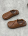 Summer Hollow Round Toe Flat Clogs Slippers Brown June Shoes Collection 2026 80.80