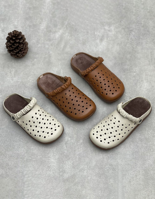 Summer Hollow Round Toe Flat Clogs Slippers Obiono June Shoes Collection 2026 80.80