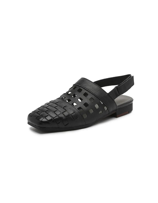 Summer Hollow Square Toe Leather Mules Slingback May Shoes Collection 2026 82.00