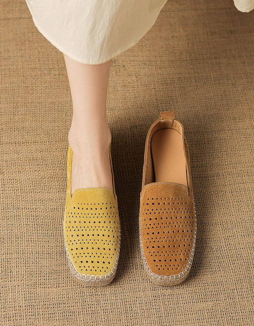 Obiono Summer Hollow Suede Linen Handmade Soft Sole Flat Shoes June Shoes Collection 2026 96.00
