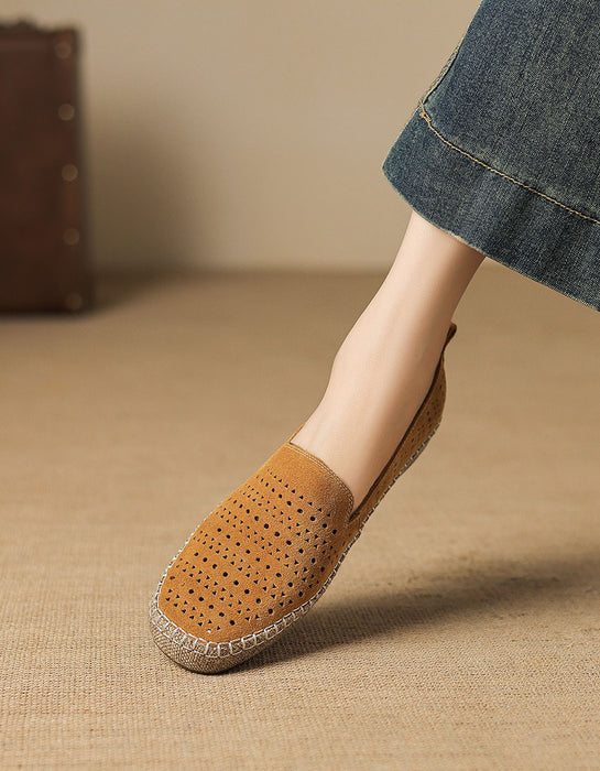 Obiono Summer Hollow Suede Linen Handmade Soft Sole Flat Shoes June Shoes Collection 2026 96.00