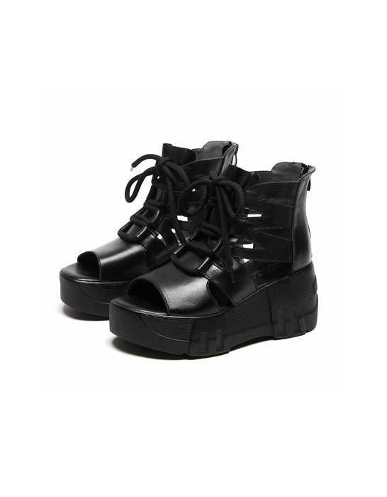 Summer Lace-up Cut-out Retro Platform Sandals May Shoes Collection 2026 81.00