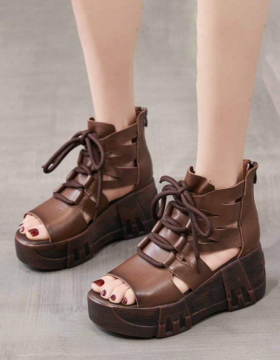 Summer Lace-up Cut-out Retro Platform Sandals May Shoes Collection 2026 81.00