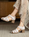Summer Leather Woven  Close Toe Chunky Heels Sandals April Shoes Collection 2026 83.00