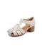 Summer Leather Woven  Close Toe Chunky Heels Sandals April Shoes Collection 2026 83.00