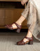 Summer Leather Woven  Close Toe Chunky Heels Sandals April Shoes Collection 2026 83.00