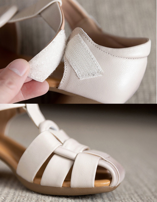 Summer Leather Woven  Close Toe Chunky Heels Sandals April Shoes Collection 2026 83.00