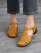Summer Leather Woven T-Strap Close Toe Flat Sandals April Shoes Collection 2026 80.00