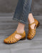 Summer Leather Woven T-Strap Close Toe Flat Sandals April Shoes Collection 2026 80.00