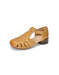 Summer Leather Woven T-Strap Close Toe Flat Sandals yellow April Shoes Collection 2026 80.00