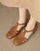 Summer Leather Woven T-strap Close Toe Sandals April Shoes Collection 2026 95.00