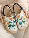 Summer Linen Vintage Flower Embroidery Clogs Shoes April Shoes Collection 2026 65.30