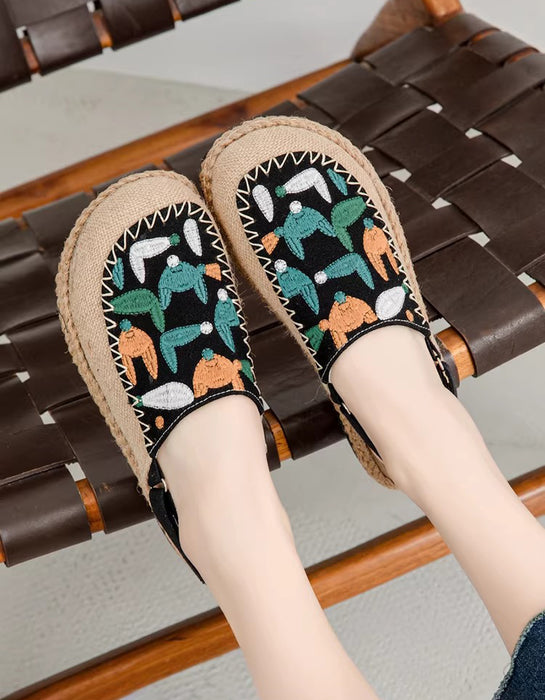 Summer Linen Vintage Flower Embroidery Clogs Shoes Obiono April Shoes Collection 2026 65.30
