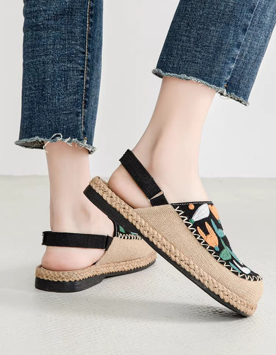 Summer Linen Vintage Flower Embroidery Clogs Shoes Obiono April Shoes Collection 2026 65.30