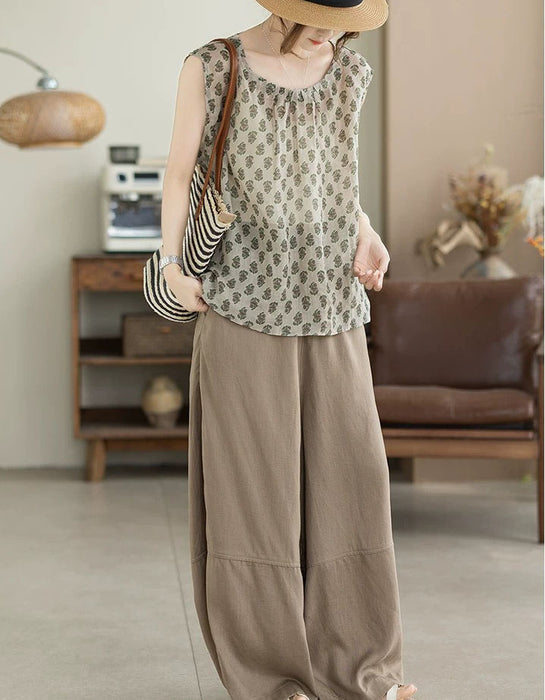 Summer Loose Floral Round Neck Sleeveless Vest May New In 2026 47.00