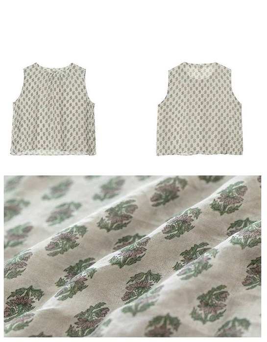 Summer Loose Floral Round Neck Sleeveless Vest May New In 2026 47.00