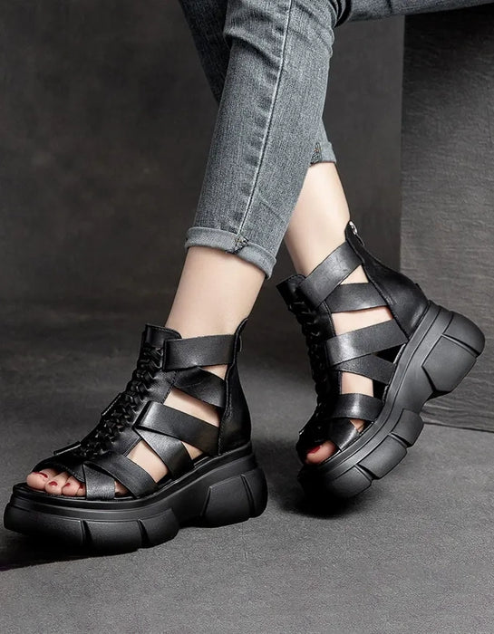 Summer Open Toe Leather Ankle Strappy Sandals Jan Shoe Collection 2026 90.00