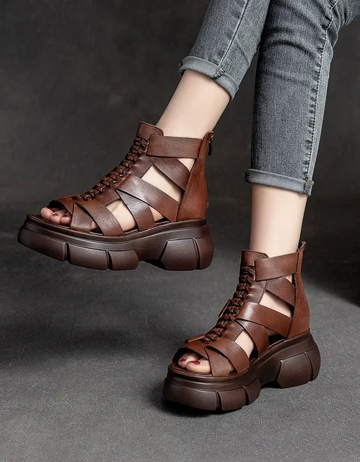 Summer Open Toe Leather Ankle Strappy Sandals Jan Shoe Collection 2026 90.00