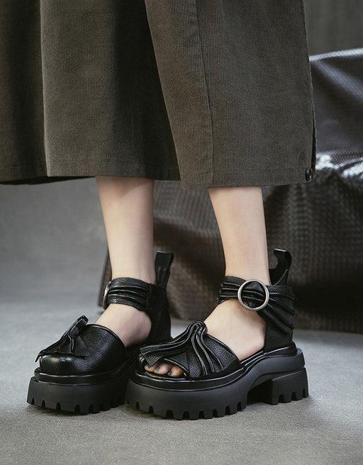 Summer Pleated Design Round Toe Platform Sandals June Shoes Collection 2026 95.00