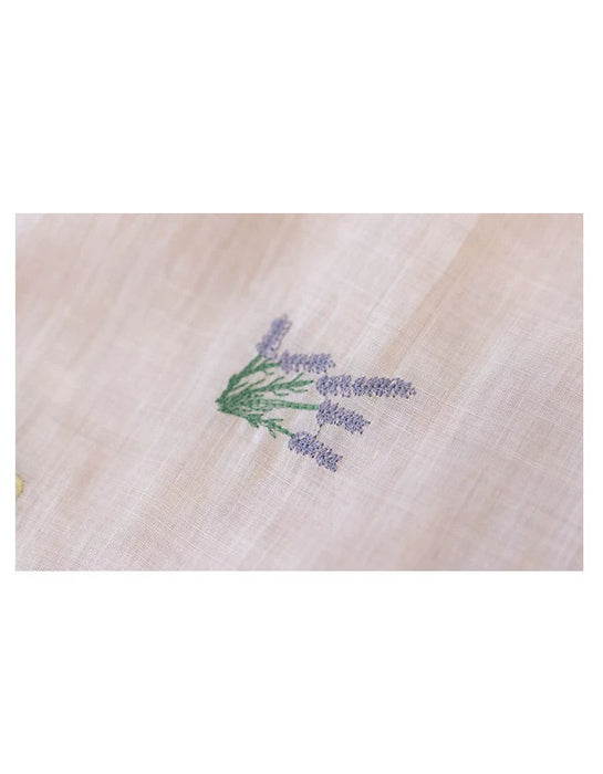 Summer Ramie Flower Embroidered Vest for Women