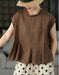 Summer Ramie Ruffled Hem Pullover Loose Blouse Buykud Shirts 45.00