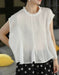 Summer Ramie Ruffled Hem Pullover Loose Blouse Buykud Shirts 45.00