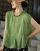 Summer Ramie Ruffled Hem Pullover Loose Blouse Buykud Tops 45.00