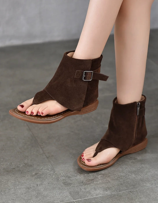 Summer Roman Style Suede High-top Thong Sandals Boots Obiono June Shoes Collection 2026 103.00