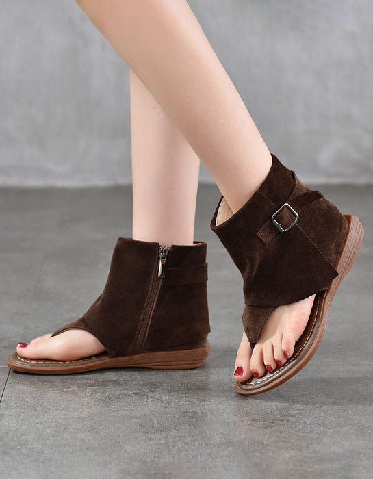 Summer Roman Style Suede High-top Thong Sandals Boots Obiono June Shoes Collection 2026 103.00