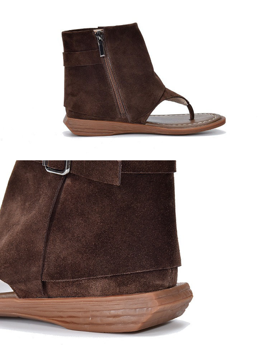 Summer Roman Style Suede High-top Thong Sandals Boots Obiono June Shoes Collection 2026 103.00