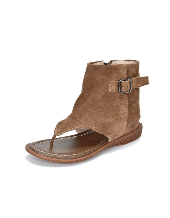 Summer Roman Style Suede High-top Thong Sandals Boots Obiono June Shoes Collection 2026 103.00