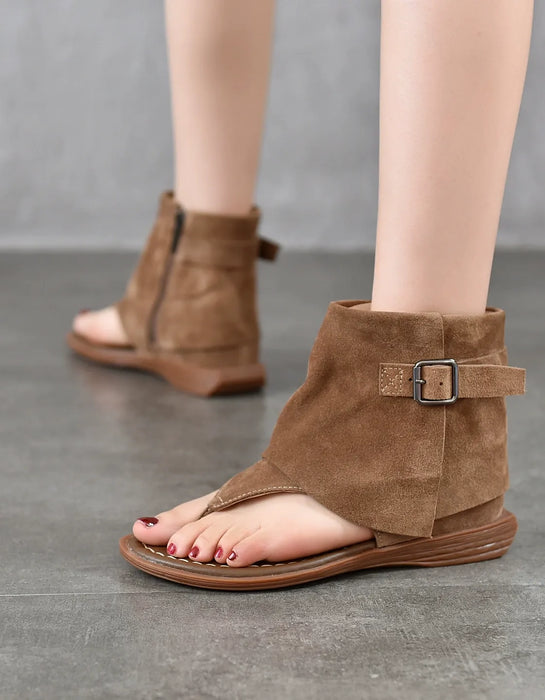 Summer Roman Style Suede High-top Thong Sandals Boots Obiono June Shoes Collection 2026 103.00