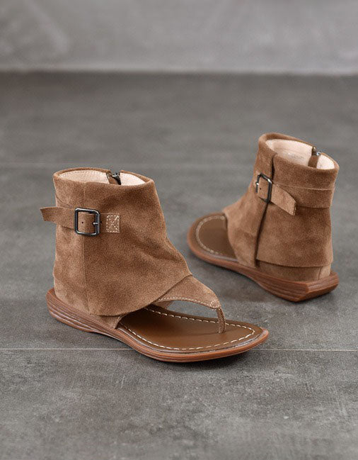 Summer Roman Style Suede High-top Thong Sandals Boots Obiono June Shoes Collection 2026 103.00
