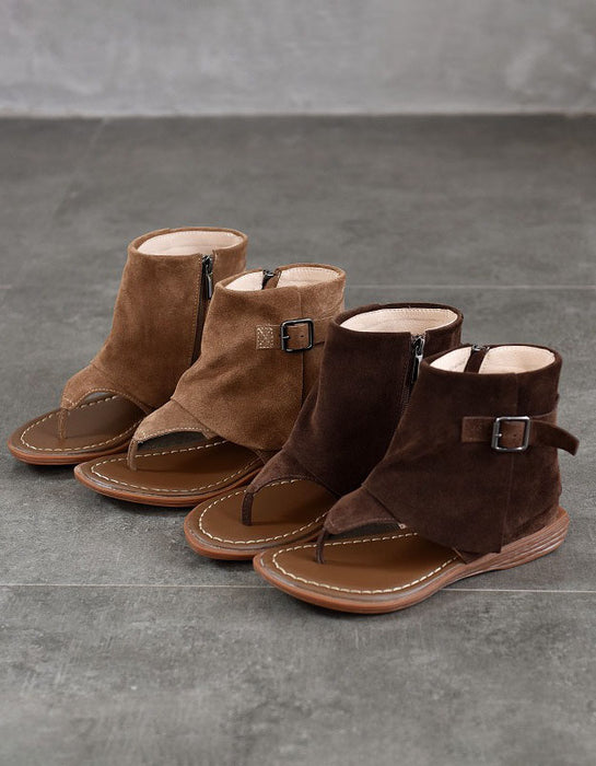 Summer Roman Style Suede High-top Thong Sandals Boots Obiono June Shoes Collection 2026 103.00
